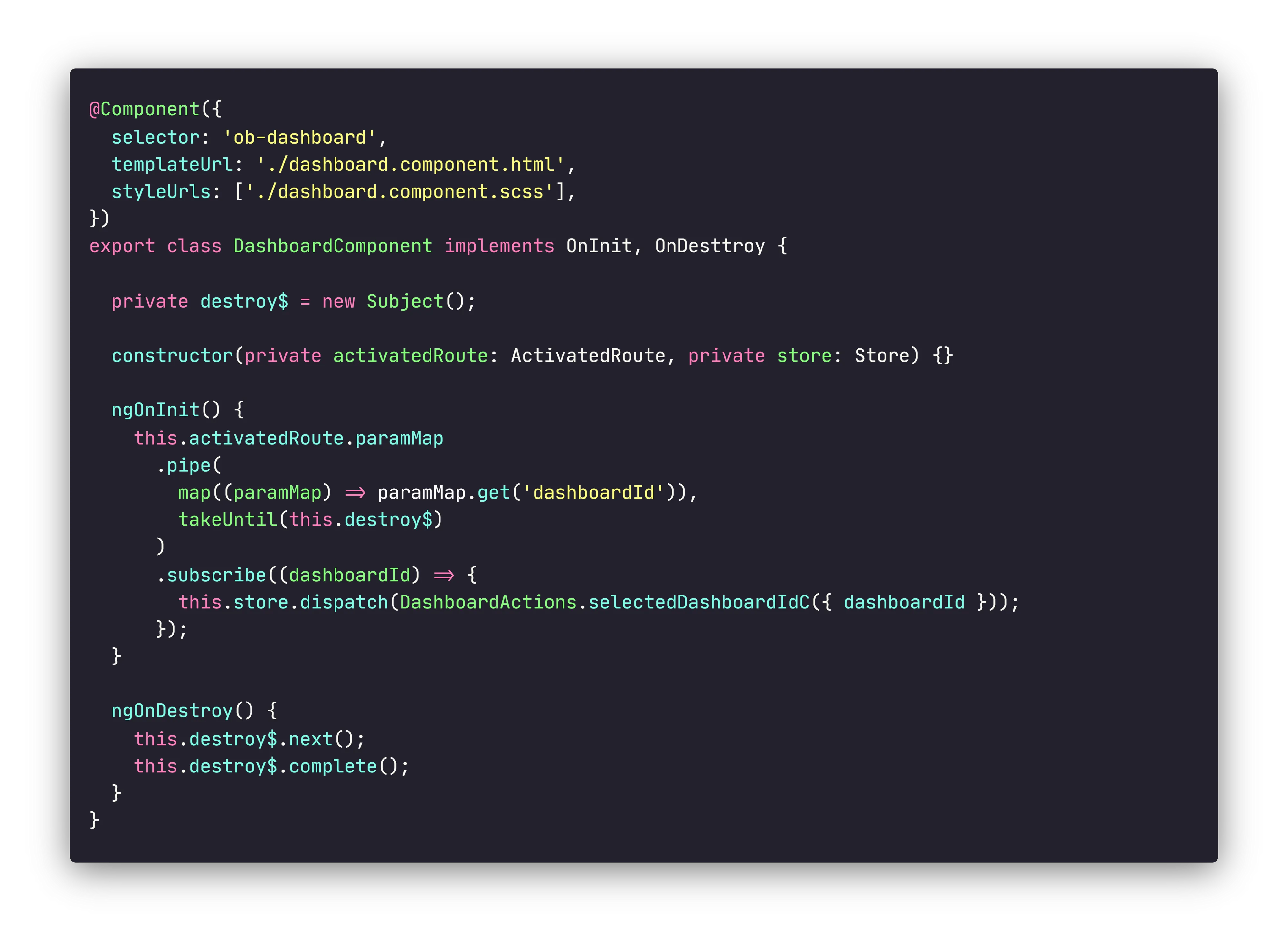 Example of a ad hoc “bridge logic” between Angular Router (especially ActivatedRoute API) and NgRx