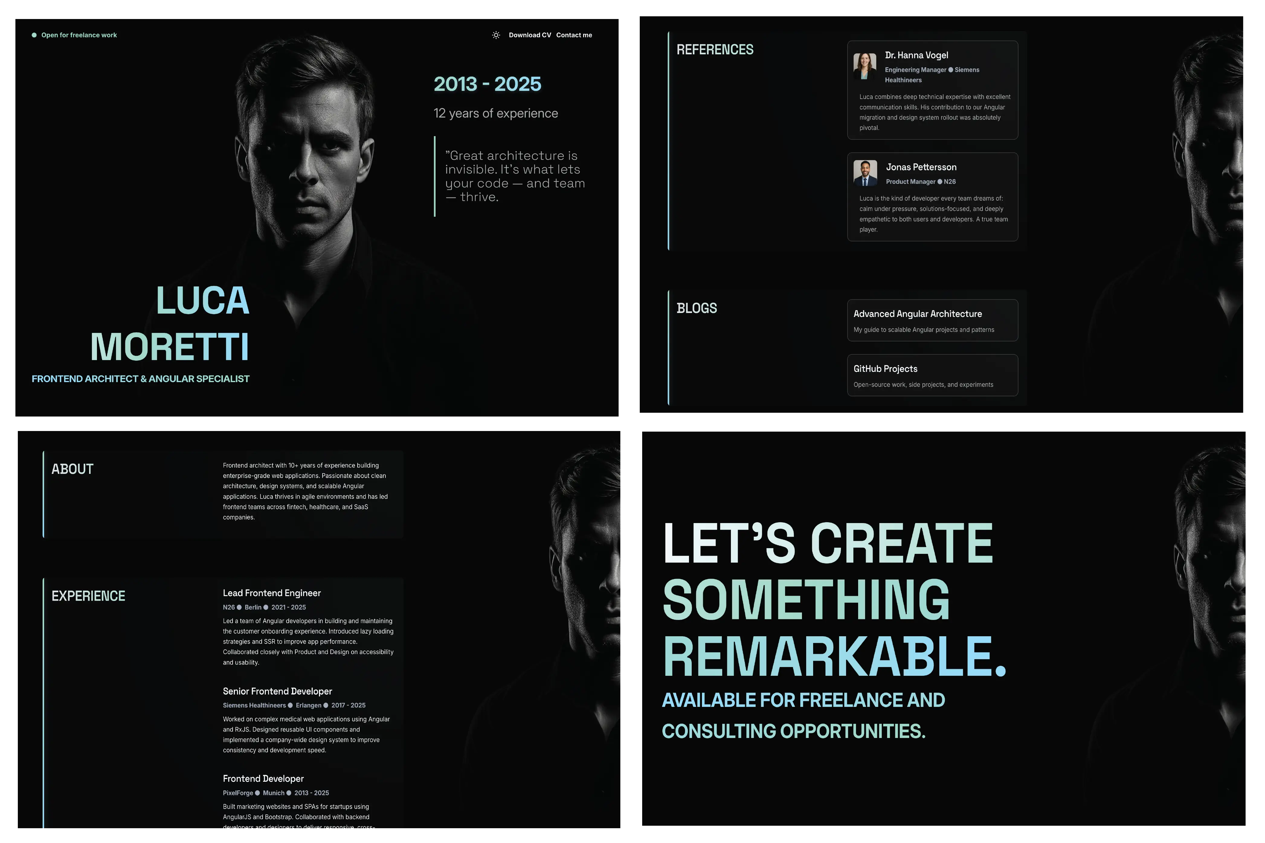 Angular Portfolio Template Preview
