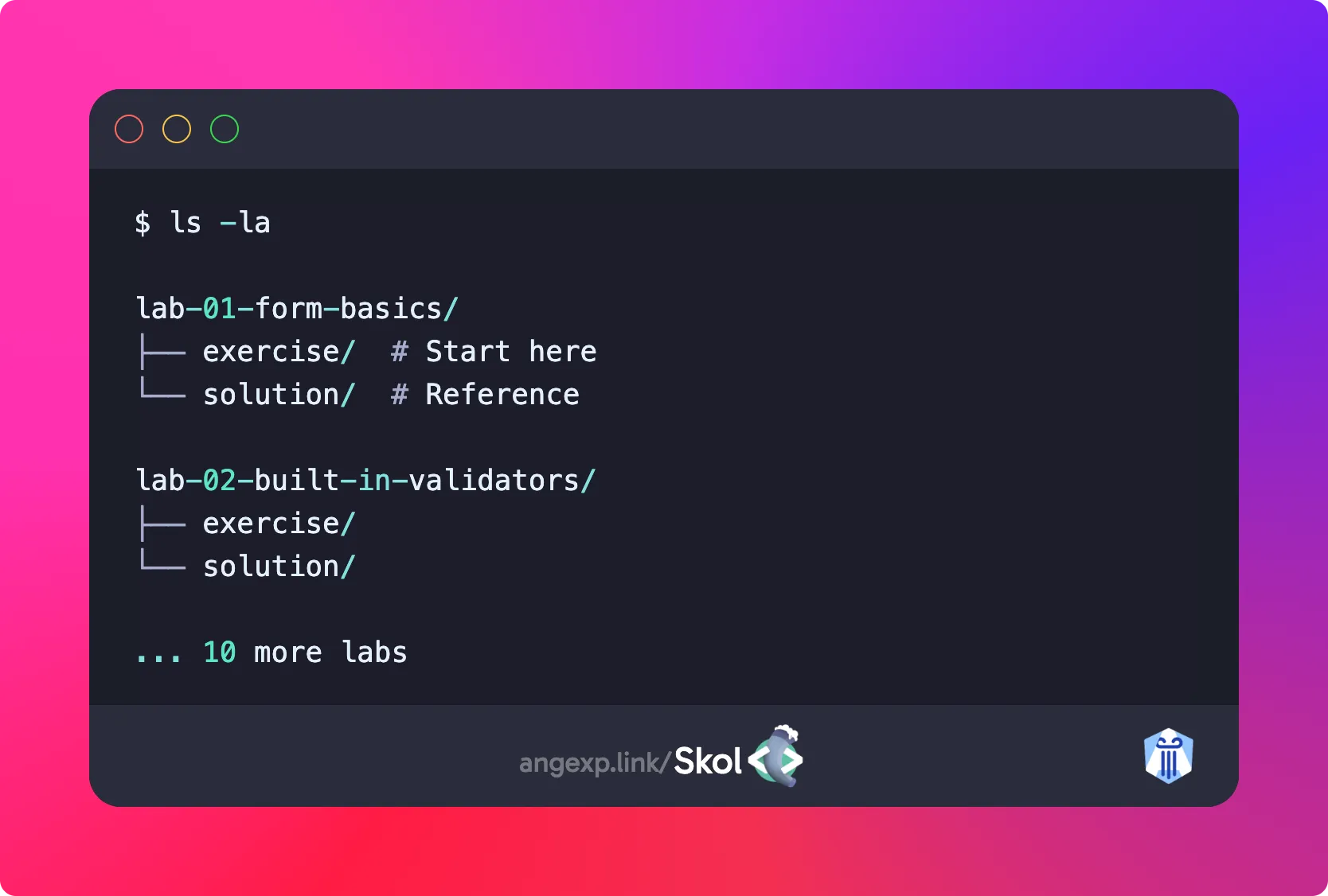 Workshop code structure with exercises and solutions